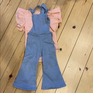 Harlow Jade belle overalls and flutter sleeve top